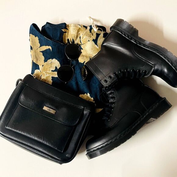 Vintage Caroline Wells Collection Dark Green & Beige Floral Maxi Dress Sz 8 EUC - Picture 2 of 9